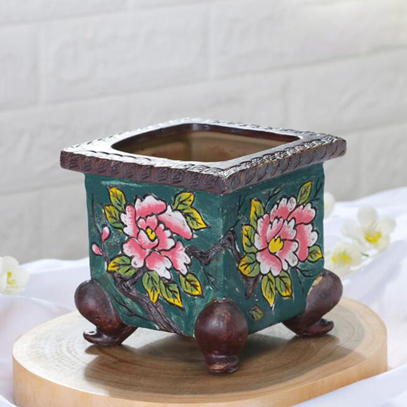 Echeveria Succulent - Korean Style Handpainted Floral Pattern Ceramic
