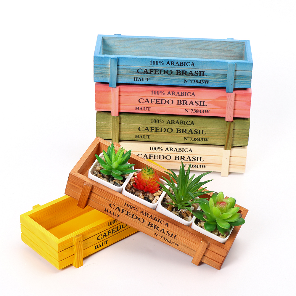 Natural Wooden Flowerpot Garde - огляд і ціна Echeveria Succulent