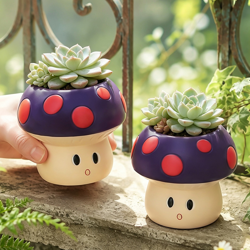 Cute Cartoon Mushroom Resin Su - огляд і ціна Echeveria Succulent