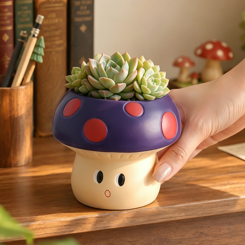 Cute Cartoon Mushroom Resin Su - огляд і ціна Echeveria Succulent