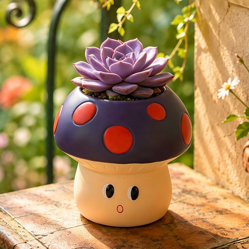 Cute Cartoon Mushroom Resin Su - огляд і ціна Echeveria Succulent